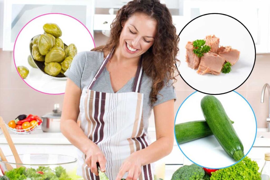 Donna cucina il pranzo