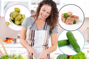 Donna cucina il pranzo