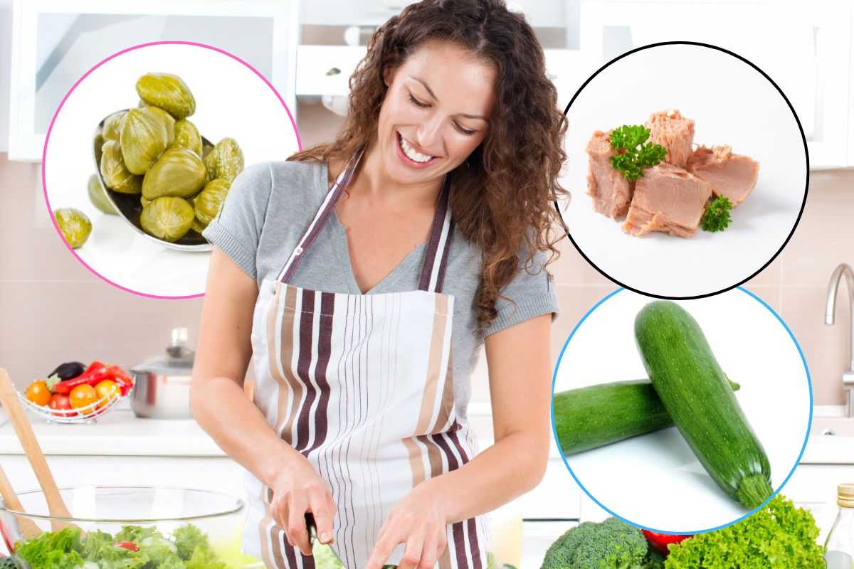 Donna cucina il pranzo